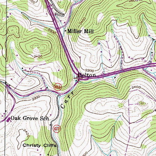 Topographic Map of Bolton, VA