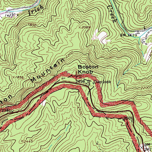 Topographic Map of Boston Mountain, VA