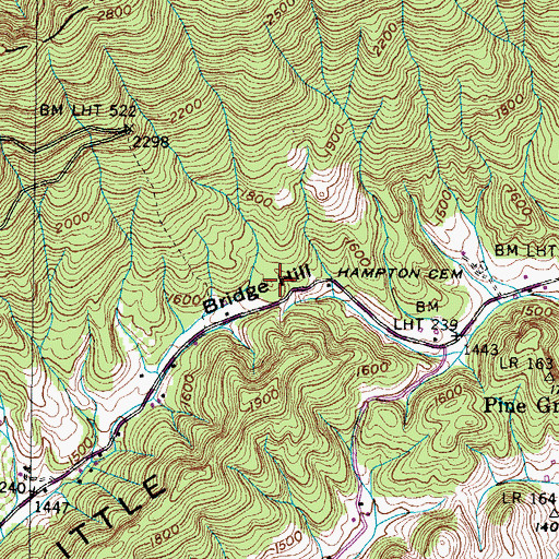 Topographic Map of Bridge Hill, VA