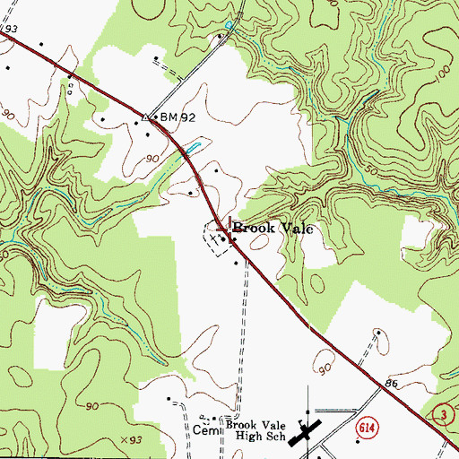 Topographic Map of Brook Vale, VA