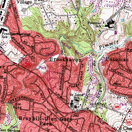 Topographic Map of Brookhaven, VA