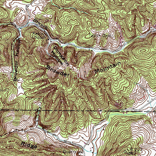 Topographic Map of Browder Mountain, VA