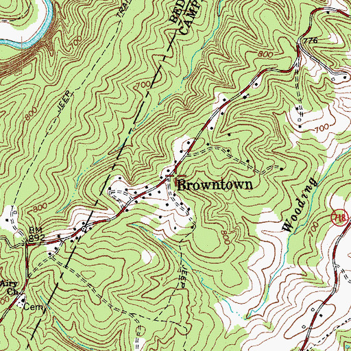 Topographic Map of Browntown, VA