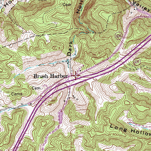 Topographic Map of Brush Harbor, VA