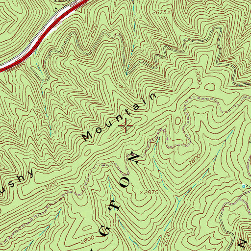 Topographic Map of Brushy Mountain, VA