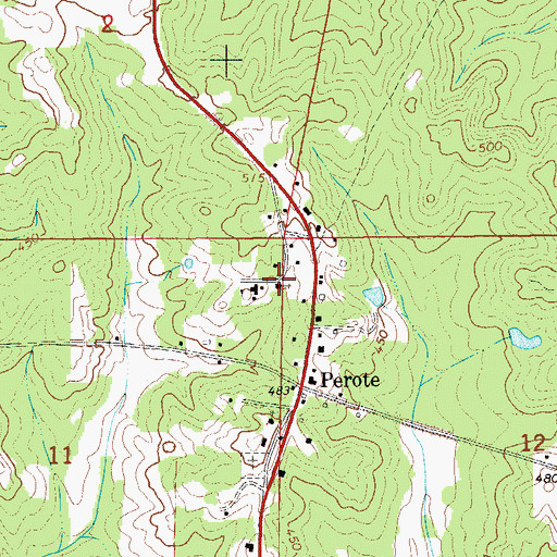 Topographic Map of Perote Church, AL