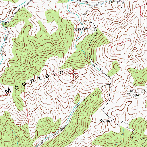 Topographic Map of Buck Mountain, VA