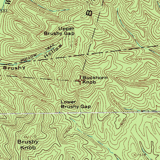 Topographic Map of Buckhorn Knob, VA