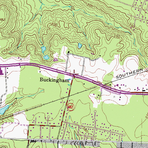 Topographic Map of Buckingham, VA