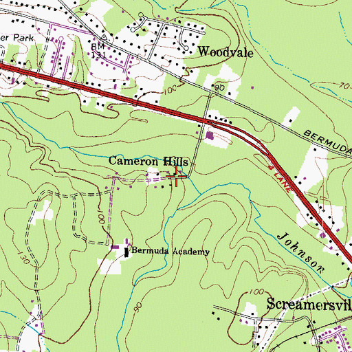 Topographic Map of Cameron Hills, VA