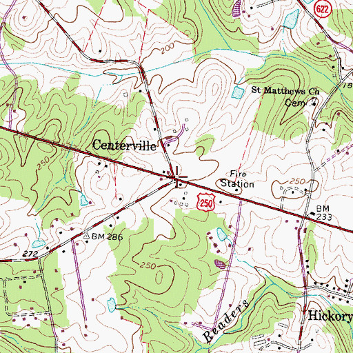 Topographic Map of Centerville, VA