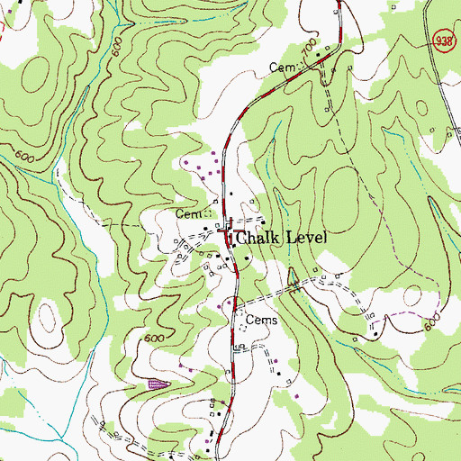 Topographic Map of Chalk Level, VA