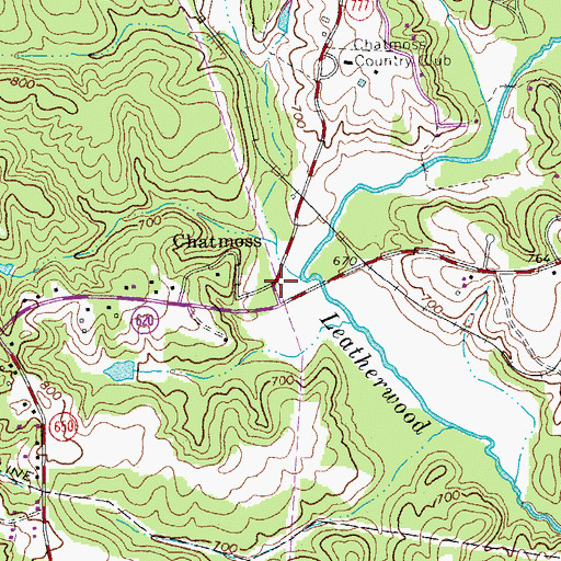 Topographic Map of Chatmoss, VA