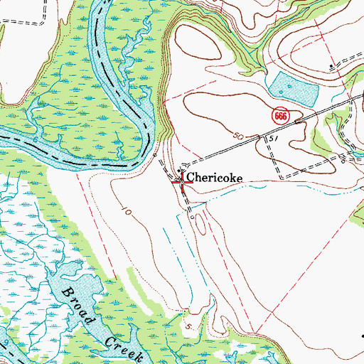 Topographic Map of Chericoke, VA