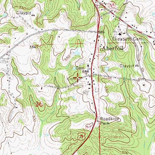 Topographic Map of Walter Cemetery, AL
