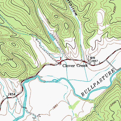 Topographic Map of Clover Creek, VA