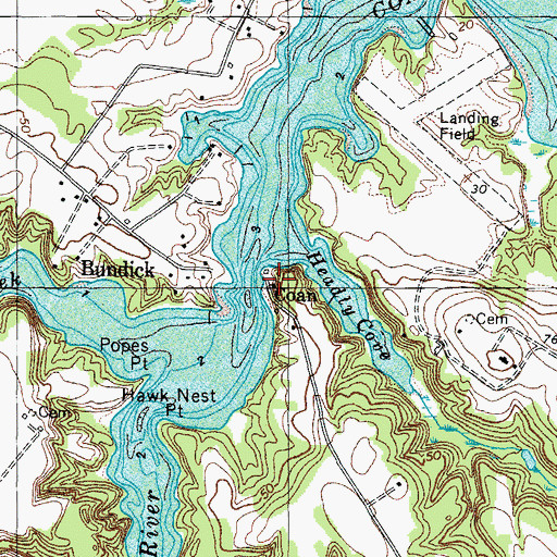 Topographic Map of Coan, VA