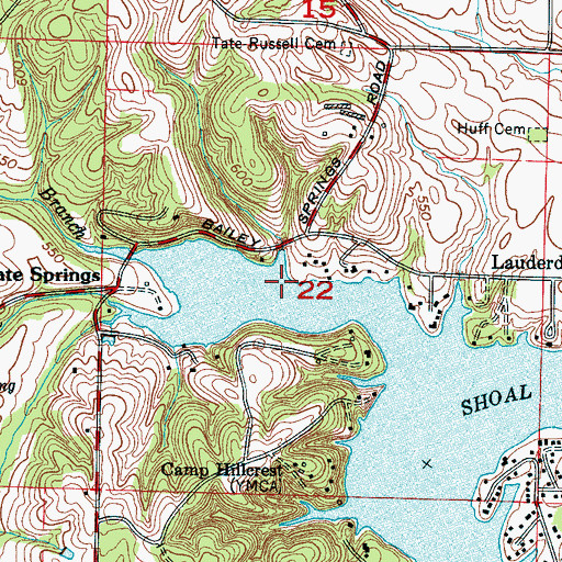 Topographic Map of Tate Slough, AL