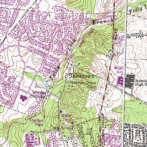 Topographic Map of Cooktown, VA