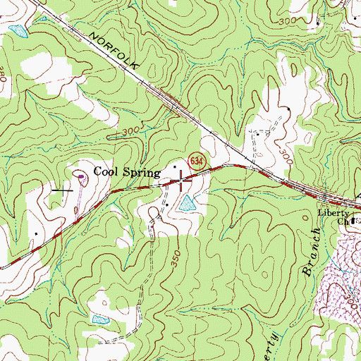 Topographic Map of Cool Spring, VA