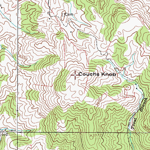 Topographic Map of Couchs Knob, VA