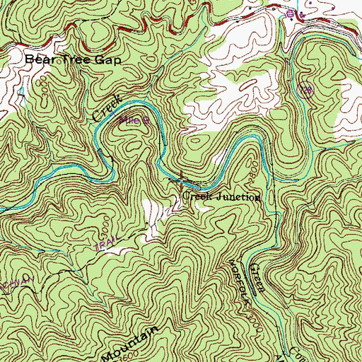 Topographic Map of Creek Junction, VA