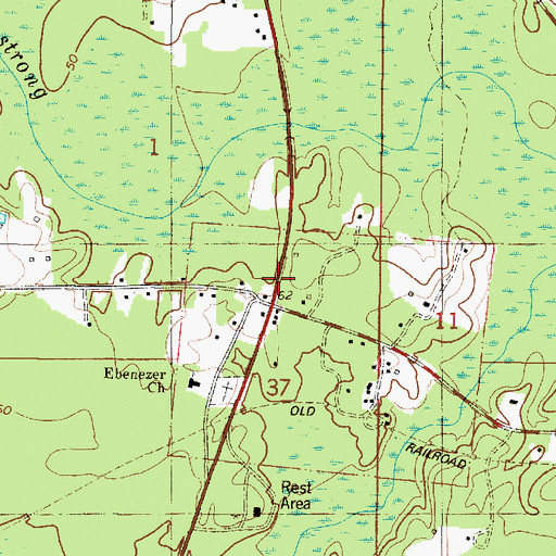 Topographic Map of Cortelyou Elementary School (historical), AL