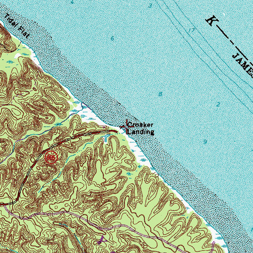 Topographic Map of Croaker Landing, VA