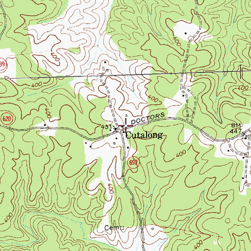 Topographic Map of Cutalong, VA