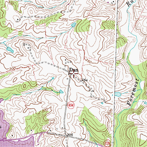 Topographic Map of Dan, VA