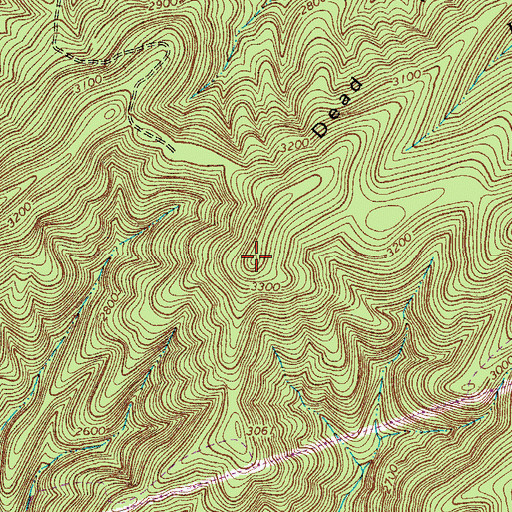 Topographic Map of Dead Pine Mountain, VA