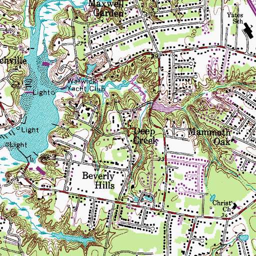 Topographic Map of Deep Creek, VA