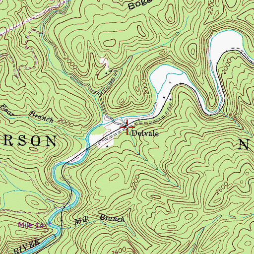 Topographic Map of Delvale, VA