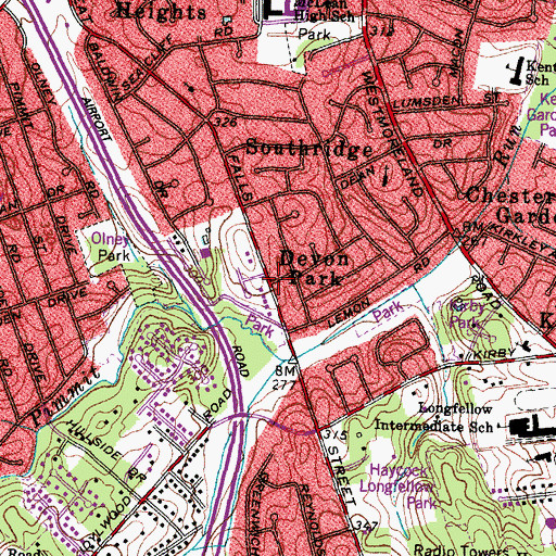 Topographic Map of Devon Park, VA