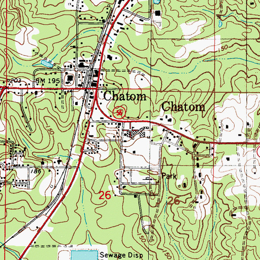 Topographic Map of Chatom Middle School, AL