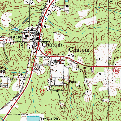 Topographic Map of Chatom Elementary School, AL