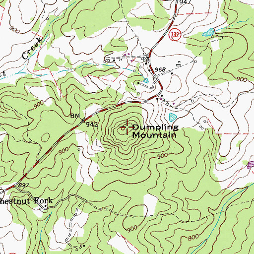 Topographic Map of Dumpling Mountain, VA