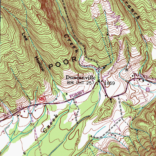 Topographic Map of Duncanville, VA