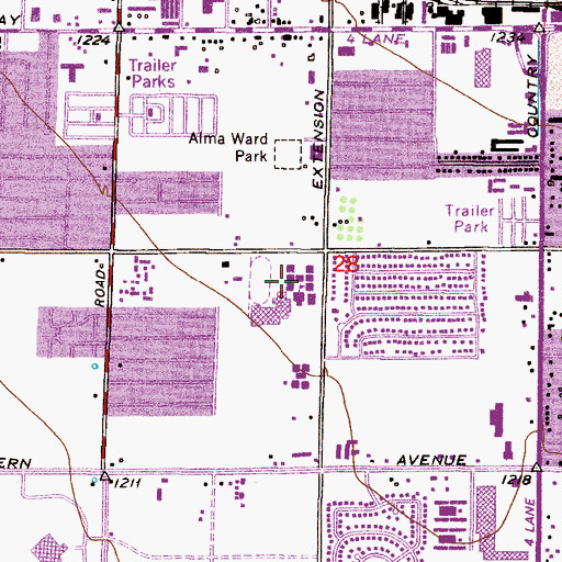 Topographic Map of Mesa Education Center, AZ