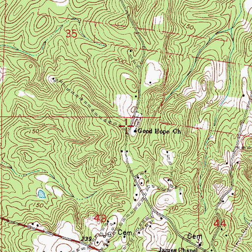 Topographic Map of Saint Stephens Junior High School (historical), AL