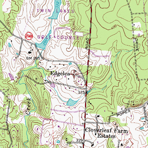 Topographic Map of Edgelea, VA