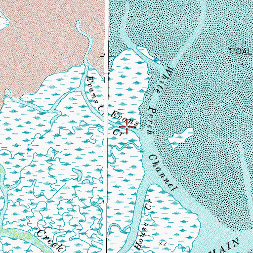 Topographic Map of Evans Creek, VA
