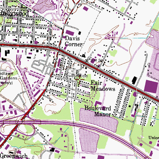 Topographic Map of Fair Meadows, VA