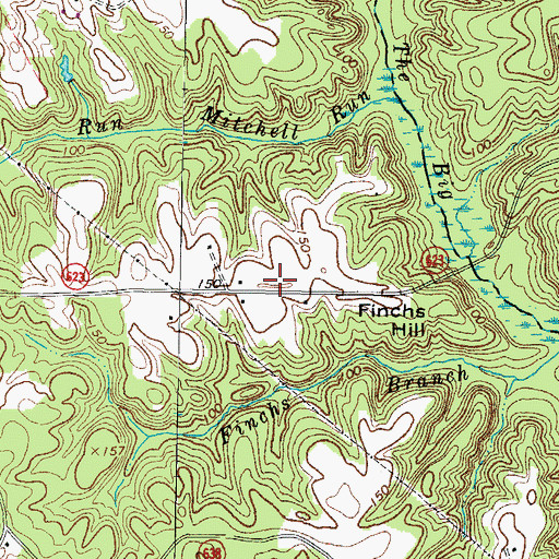 Topographic Map of Finchs Hill, VA