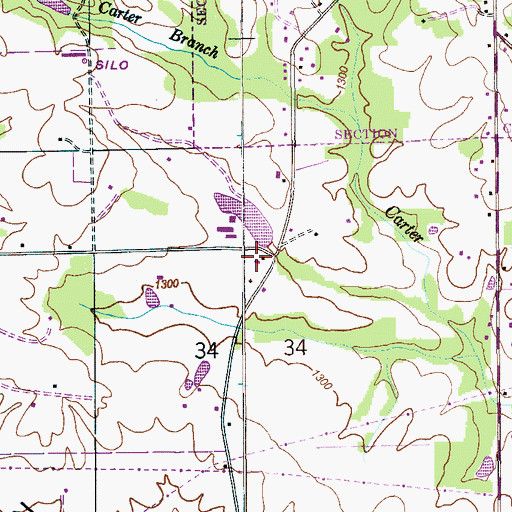 Topographic Map of Bethany Church, AL