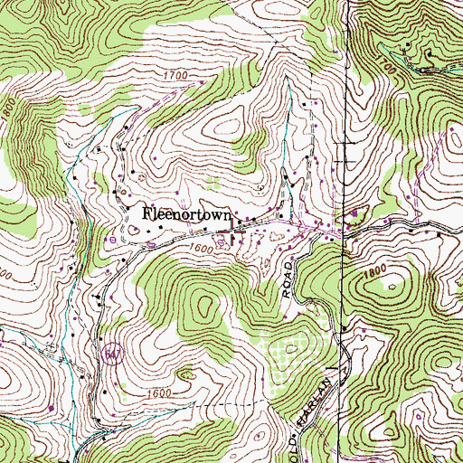 Topographic Map of Fleenortown, VA