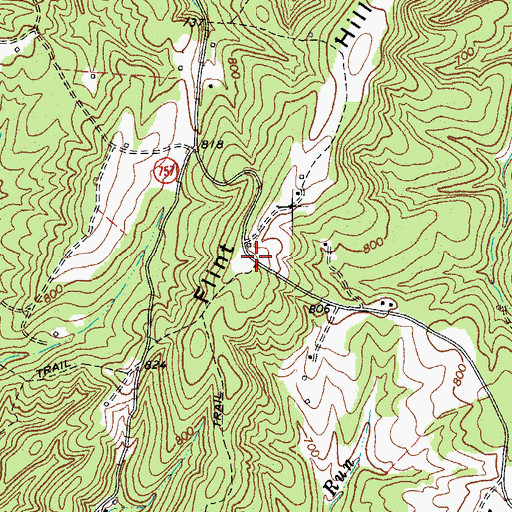 Topographic Map of Flint Hill, VA