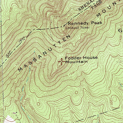 Topographic Map of Fodder House Mountain, VA