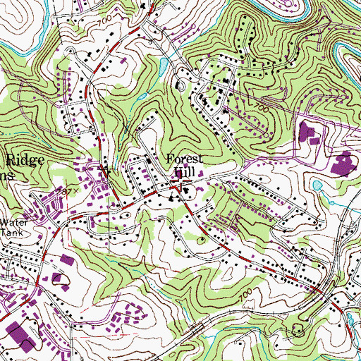 Topographic Map of Forest Hill, VA