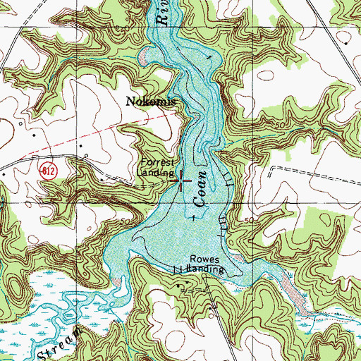 Topographic Map of Forrest Landing, VA